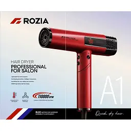 Фен професійний для сушіння волосся ROZIA A1 Professional Hair Dryer AND-6162-9 - мініатюра 3