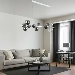 Люстра стельова LED Levistella 918LP267-10 WH+BK, 12W, чорнобурштинова, сучасний стиль - мініатюра 2