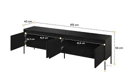 Тумба ТВ 4д Trend черный с подсветкой TR-06 - миниатюра 9
