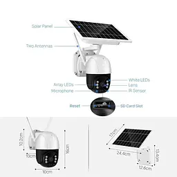 Вулична відеокамера з сонячною панеллю XPRO Wi-Fi Solar Camera ICSEE 3MP FHD-Contains SIX 18650 batteries 12 (MER-15335_2532) - мініатюра 5