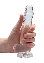 Фалоімітатор - Realrock Dildo 7" Transparent - мініатюра 6