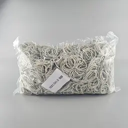 Банківські гумки, Plast, №30, білі, 1,5 мм, діаметр 30 мм, 1 кг, для фіксації грошей і касової роботи
