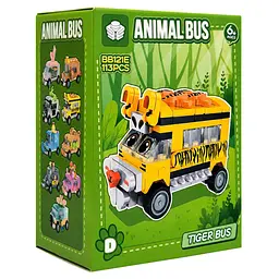 Дитячий конструктор Tiger Bus BB121E-D серії "Animal Bus", 113 деталей
