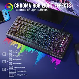 Ігрова магнітна клавіатура MAMBASNAKE M82 HE / Hall Effect / Magnetic Switch / 75% / Rapid Trigger / Black - мініатюра 2