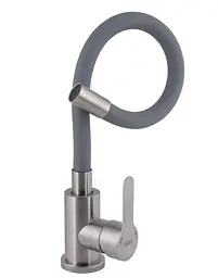Змішувач для кухні Brinex Pure 015F3 з гнучким виливом Nickel/Grey BRIPUR015F3NKG - мініатюра 2