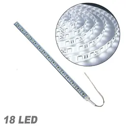 Стрічка діодна алюміній 12V - 25 см - 2А 18LED - в силіконі ефект суцільної стрічки Біле світло (4014)