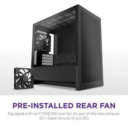 Корпус NZXT H3 Flow Tempered Glass без БП Black (CC-H31FB-01) - мініатюра 4