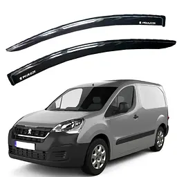 Дефлектори вікон ветровики для Peugeot Partner II 2008-2018 Скотч 3M 2 шт Voron Glass