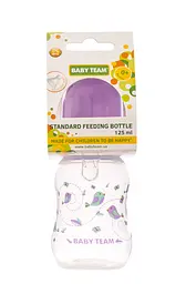 Пляшечка для годування з талією та з силіконовою соскою 0+ Baby team 125 мл Фіолетовий - мініатюра 2