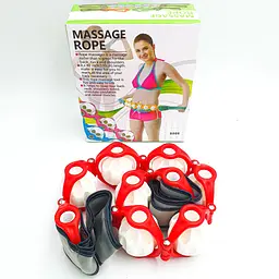 Масажер ручний антицелюлітний роликовий стрічковий 7 кульок UKC Massage Rope червоний - мініатюра 6
