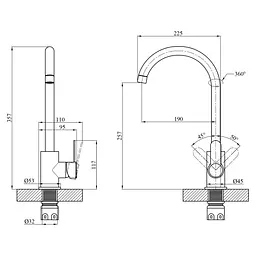 Змішувач для кухні Agua Elposo-INOX035 (CV035455) - мініатюра 9