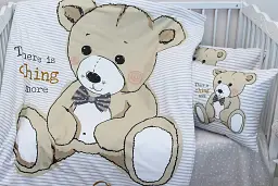 Комплект постільної білизни в ліжечко Tag Tekstil Teddy grey для немовлят Ведмедик (сірий) - мініатюра 3