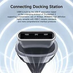 Кабель для передавання даних Hagibis USB4 Data Cable 40Gbps USB C to Type C 13 см (UCD4) - мініатюра 6