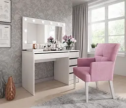 Стіл туалетний письмовий Perfect Home Ада / Ada 5S/120 з 5 шухядами Білий глянець (PFH-091306) - мініатюра 6