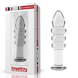 Скляний анальний фалоімітатор LoveToy Glass Romance 14 см прозорий - мініатюра 3