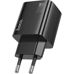 Мережевий зарядний пристрій Hoco N55 Fundador 20W Black [125202] - мініатюра 3