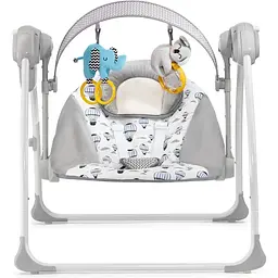 Крісло-гойдалка Kinderkraft Flo Mint сіре з блакитним (00-00158385) - мініатюра 3