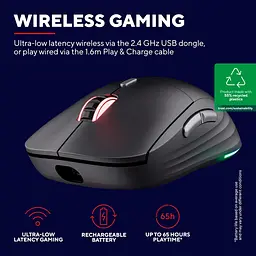 Комп'ютерна миша Trust GXT 926 REDEX II WL/USB-A/USB-C чорний teh0013994 - мініатюра 8