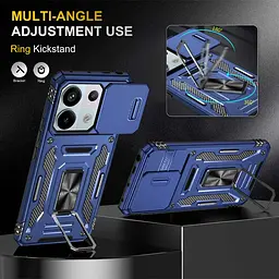 Ударостійкий чохол Camshield Army Ring для Xiaomi Poco X6 Pro Синій / Navy - мініатюра 3