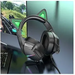 Навушники накладні Borofone Bo106 ігрові з вушками та LED підсвічуванням elf cat - мініатюра 4