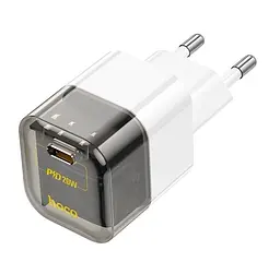 Мережевий зарядний пристрій Hoco C125A Transparent tribute single-port PD20W charger ( EU ) Transparent Чорний