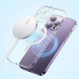 Зарядний пристрій Baseus Simple Mini3 Magnetic Wireless Charger 15W silver (CCJJ040012) - мініатюра 6