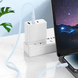 Дата кабель Borofone BX115 Lotto Type-C to Lightning 27W (1m) Blue - мініатюра 5