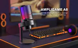 Мікрофон Fifine AmpliGame A8 USB з RGB підсвіткою, чорний - мініатюра 5