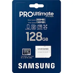 Карта пам'яті MICRO SDXC 128GB W/ADAPT. MB-MY128SA/WW SAMSUNG - мініатюра 3