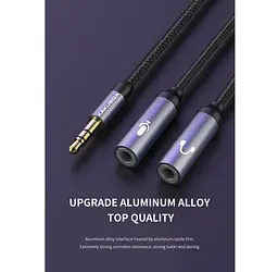 Разветвитель аудио для наушников и микрофона - сплиттер Jack 3.5 (папа) - 2xJack 3.5 (мама) KAKUSIGA KSC570 HUIYIN - мініатюра 7