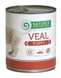Вологий корм для цуценят усіх порід з телятиною Nature's Protection Puppy Veal 800 г