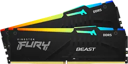 Оперативна пам'ять Kingston Fury 16GB (2x8GB) DDR5 6000MHz Beast RGB Black (KF560C36BBEAK2-16) - мініатюра 2
