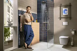Душова система з термостатом Hansgrohe Activera S 240 1jet EcoSmart+ Ecostat Fine Varia chrome 28083000 - мініатюра 2