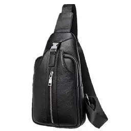 Сумка-слінг чорна шкіряна Tiding Bag F-A25F-5003A - мініатюра 2