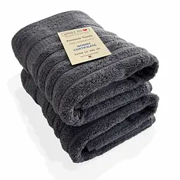 Набор 2 жаккардовых полотенца Lovely Svi для ванной, отелей, СПА, в подарок, 50* 90 см Oxford Stripe темно – серый Charcoal
