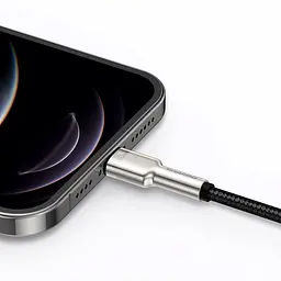 Кабель Baseus Cafule Metal USB to Lightning 1m Black (CALJK-A01) [82093] - мініатюра 7