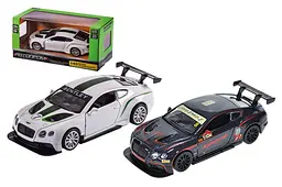 Іграшкова гоночна машинка Bentley Continental GT3 1:43 Автопром металева 4345/4364, в коробці нар. 14,5х6,5х7см