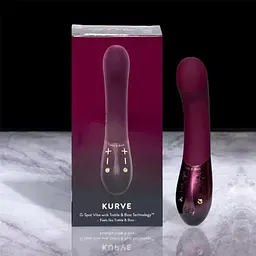 Вібратор Hot Octopuss Kiiroo Kurve 19.4 см бордовий - мініатюра 4