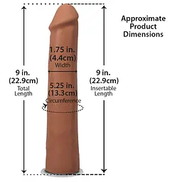 Фалоімітатор Doc Johnson The Realistic Cock ULTRASKYN 9 Inch Caramel - мініатюра 5