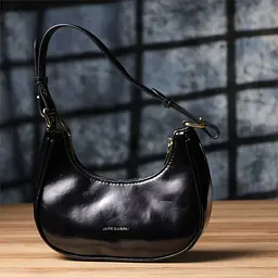 Лакова сумка на плече з екошкіри Vintage s_15150 чорна - мініатюра 8