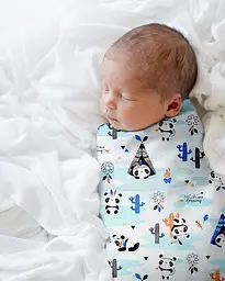 Пелюшки багаторазові Cosas дитячі Stars & Panda 2 шт., 80х100 см, білі - мініатюра 4