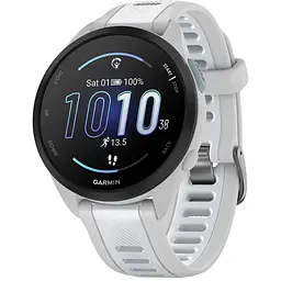 Смарт-часы Garmin Forerunner 165 Music с белым силиконовым ремешком