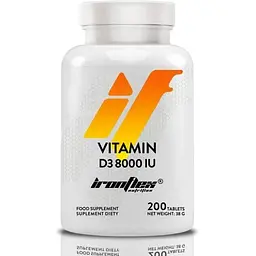 Амінокислота Vitamin D3 8000 IU, 200 таблеток IronFlex vit0003979