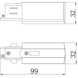 Ввід живлення Ardero LD1320-L для шинопроводу трифазного чорний (80996) - мініатюра 2