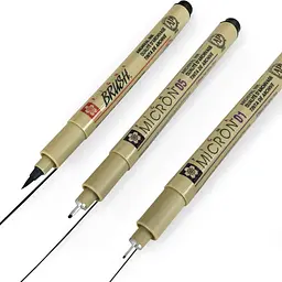 Набір лінерів Sakura PIGMA MICRON 2 шт (0.1/0.5) + 1 Pigma Brush в подарунок, чорний у блістері - мініатюра 3