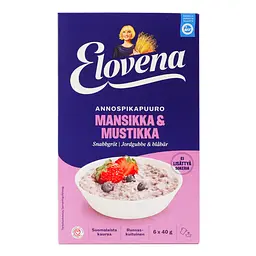Набір каша швидкого приготування Elovena полуниця та чорниця 240 г (40 г х 6 шт.) - мініатюра 2