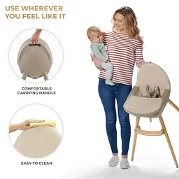 Стільчик для годування 2 в 1 Kinderkraft Fini 2 Beige (KHFINI02BEG0000) - мініатюра 4