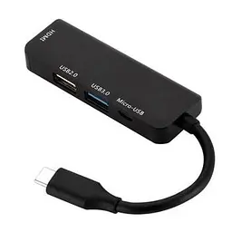 Хаб Usb 4You Hub Type-C hi-speed 2xUsb + 4K HDMI + MicroUsb чорний - мініатюра 4