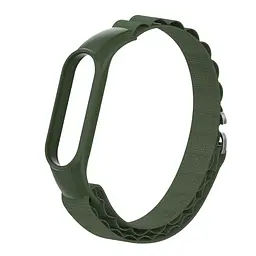 Ремінець для Xiaomi Mi Band 7/6/5/4, зелений, AlpinaStyle Band, тканинний поліестеровий ремінець для фітнес браслета, дихаючий, для активного відпочинку та спорту, ArmorStandart (ARM64988) - мініатюра 4