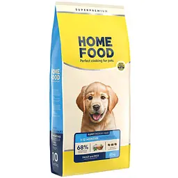 Уцінка. Сухий корм для цуценят середніх та великих порід Home Food гіпоалергенний Форель та рис 10 кг